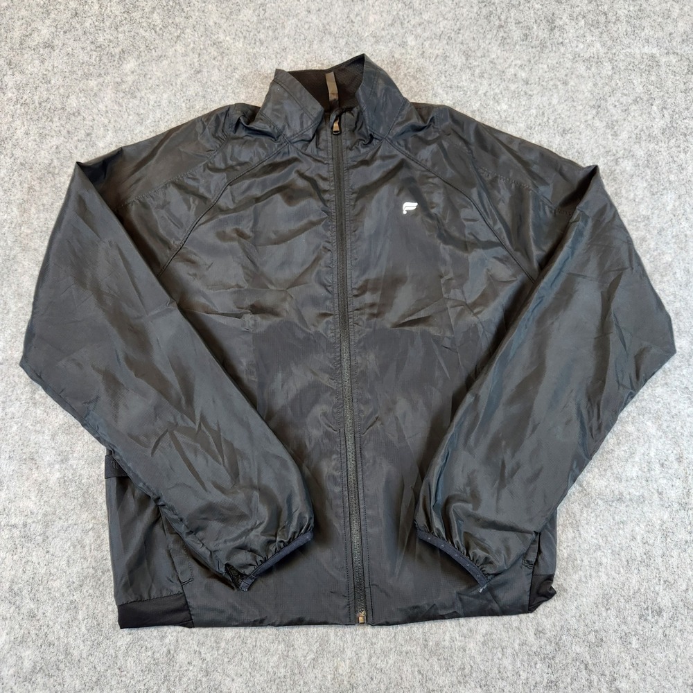 Fabletics Interval Jacket Men M Black Lightweight Ripstop Running Windbreaker